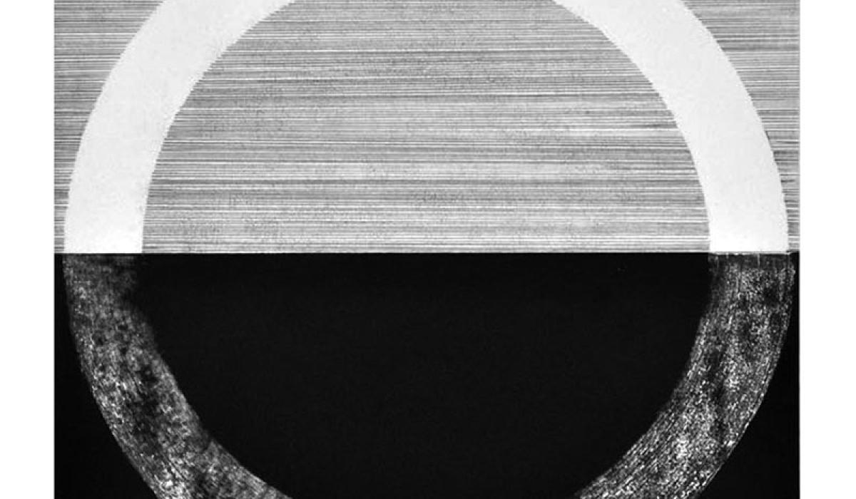 Mahr, E. (2016). Erasure 1, graphite, chalkboard paint, chalk, mylar on panel, 18” x 12”.